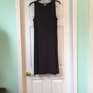 Charcoal tank top flare midi dress